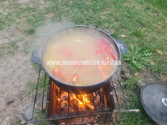 Через 10 хвилин додаємо помідори Через 10 хвилин додаємо помідори